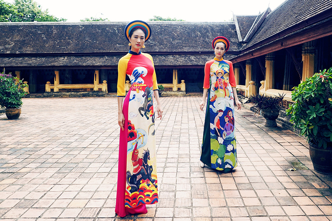 Người đẹp Việt diện áo dài tại chùa cổ Lào